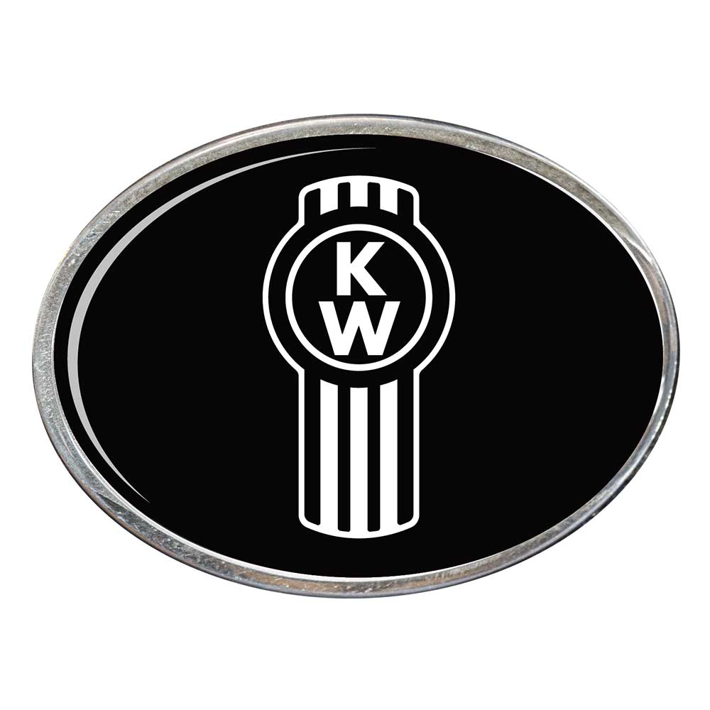 Kenworth Logo Oval Billet Aluminum with Resin Belt Buckle