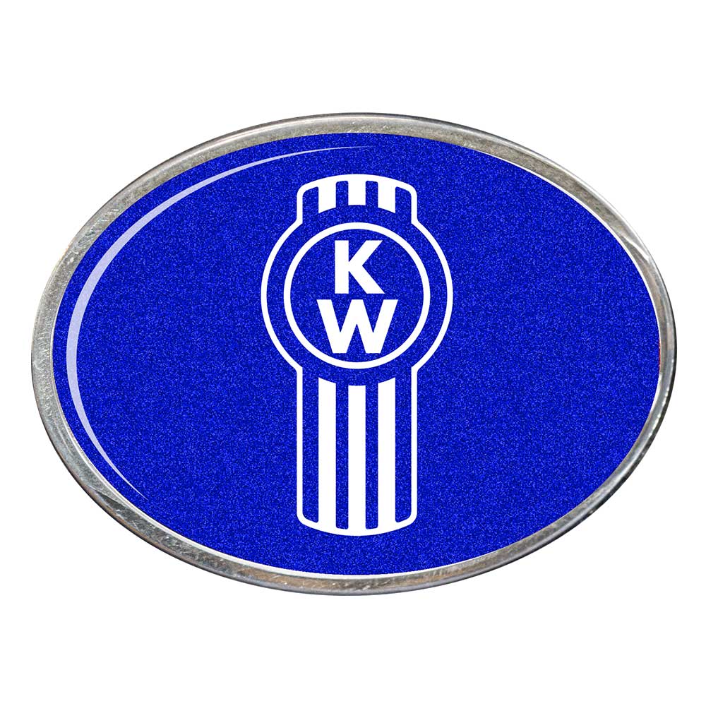 Kenworth Logo Oval Billet Aluminum with Resin Belt Buckle