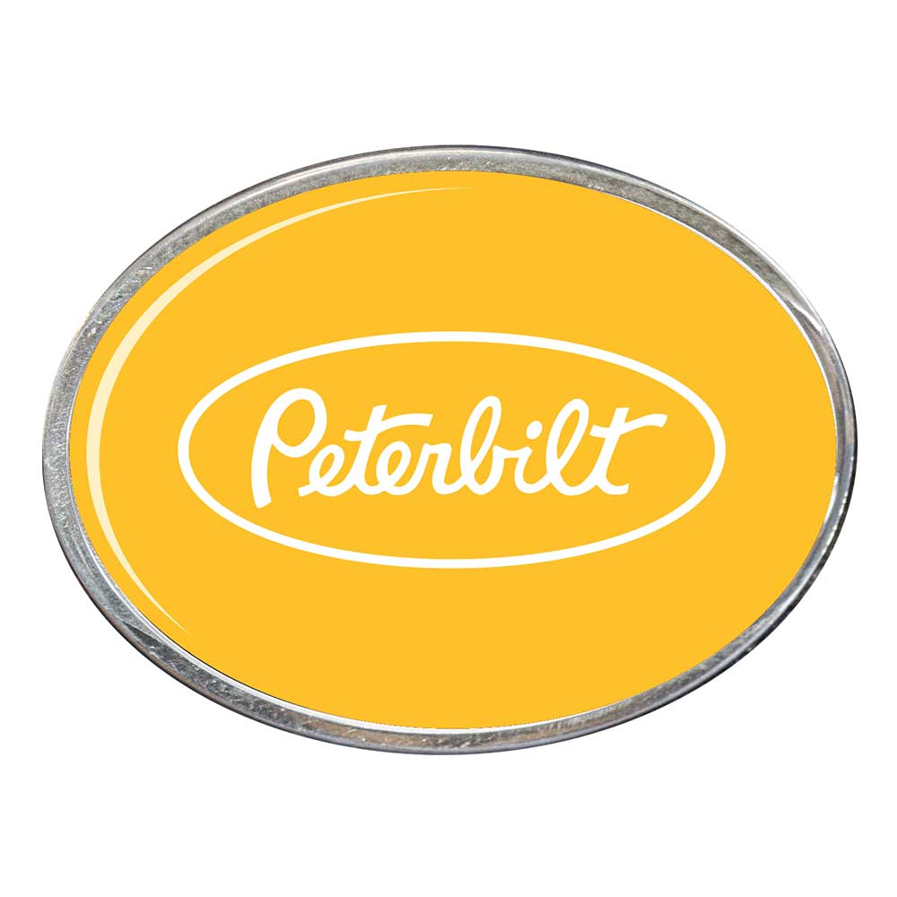 Peterbilt in Oval Billet Aluminum with Resin Belt Buckle