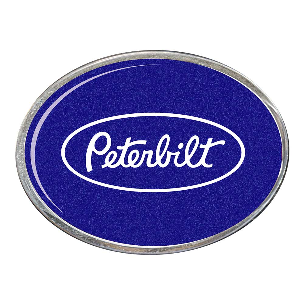 Peterbilt in Oval Billet Aluminum with Resin Belt Buckle