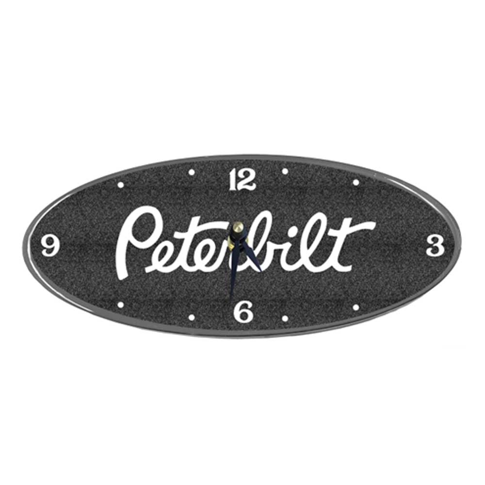 Peterbilt Oval Chrome Aluminum Clock