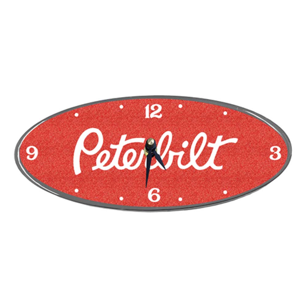 Peterbilt Oval Chrome Aluminum Clock