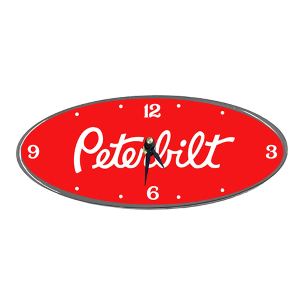 Peterbilt Oval Chrome Aluminum Clock