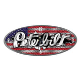 Peterbilt Chrome Plated Aluminum USA Flag Clock