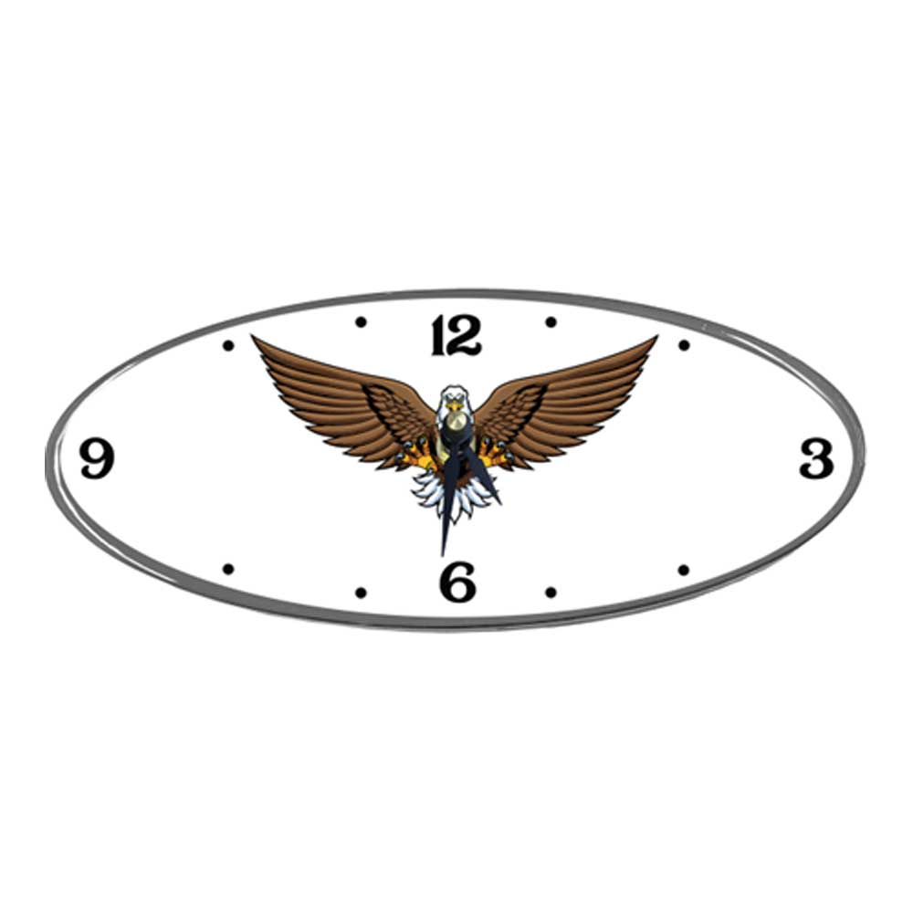 Peterbilt Oval Eagle Chrome Aluminum Clock