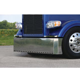 FL Classic 2003 and Older Stainless 18" Mitered Short Radius End Bumper with 3/4" Light Cutouts