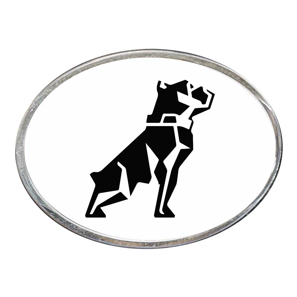 Mack Bulldog Oval Billet Aluminum with Resin Belt Buckle