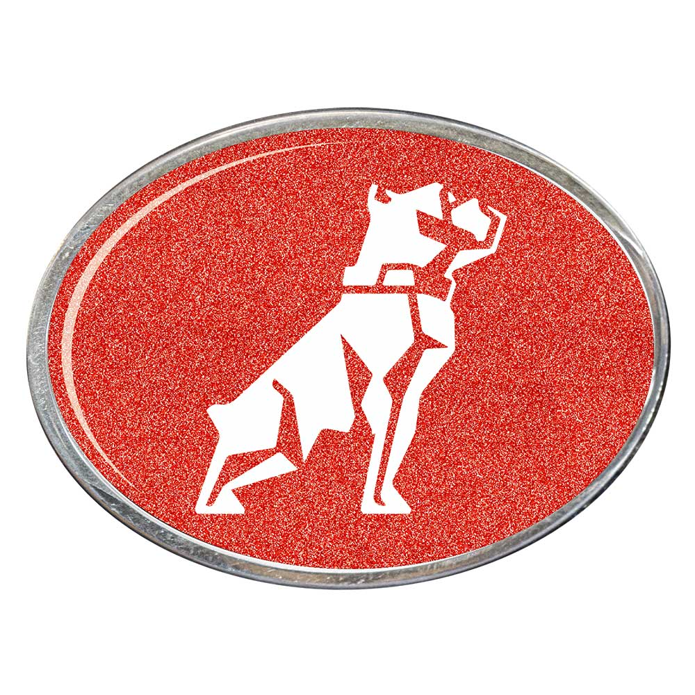 Mack Bulldog Oval Billet Aluminum with Resin Belt Buckle