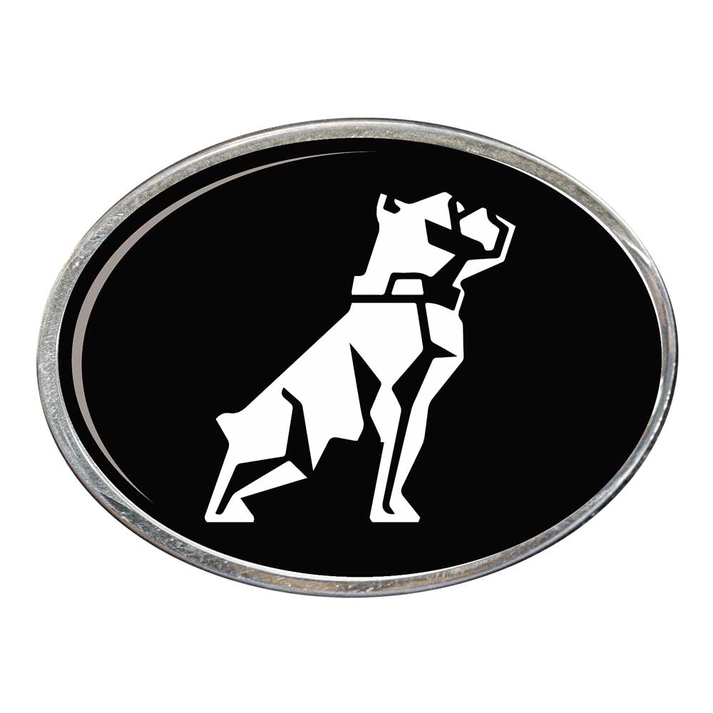 Mack Bulldog Oval Billet Aluminum with Resin Belt Buckle
