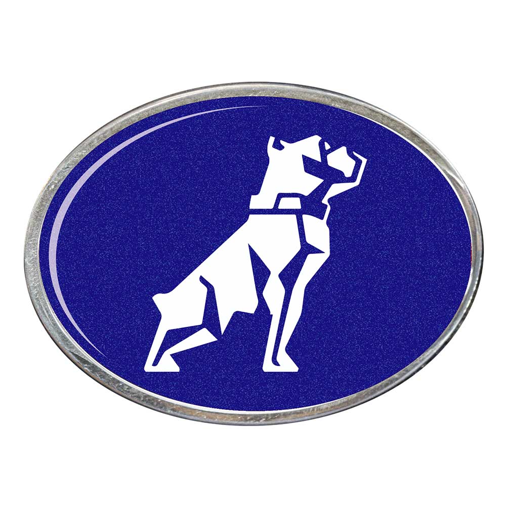 Mack Bulldog Oval Billet Aluminum with Resin Belt Buckle