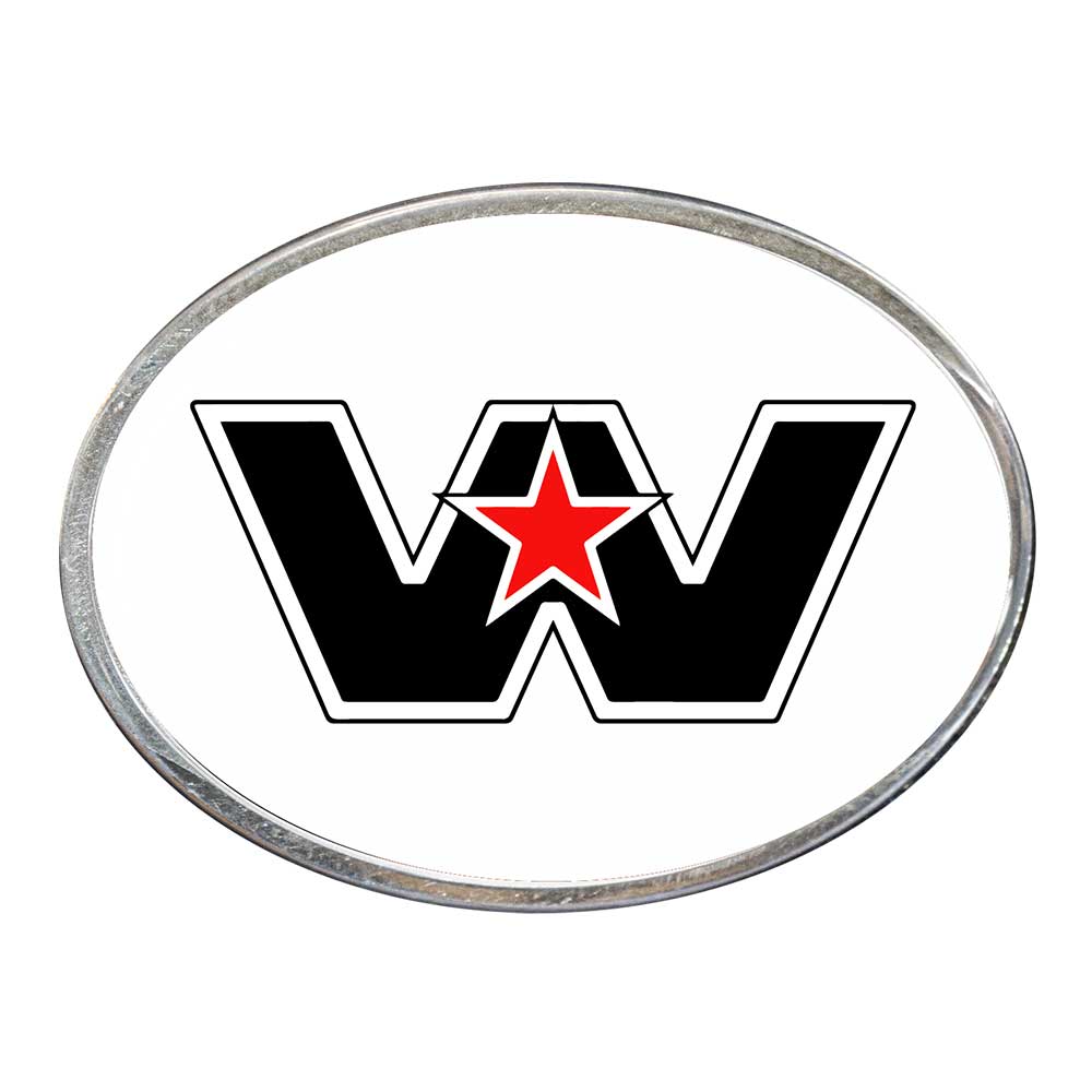 Western Star Oval Billet Aluminum with Resin Belt Buckle