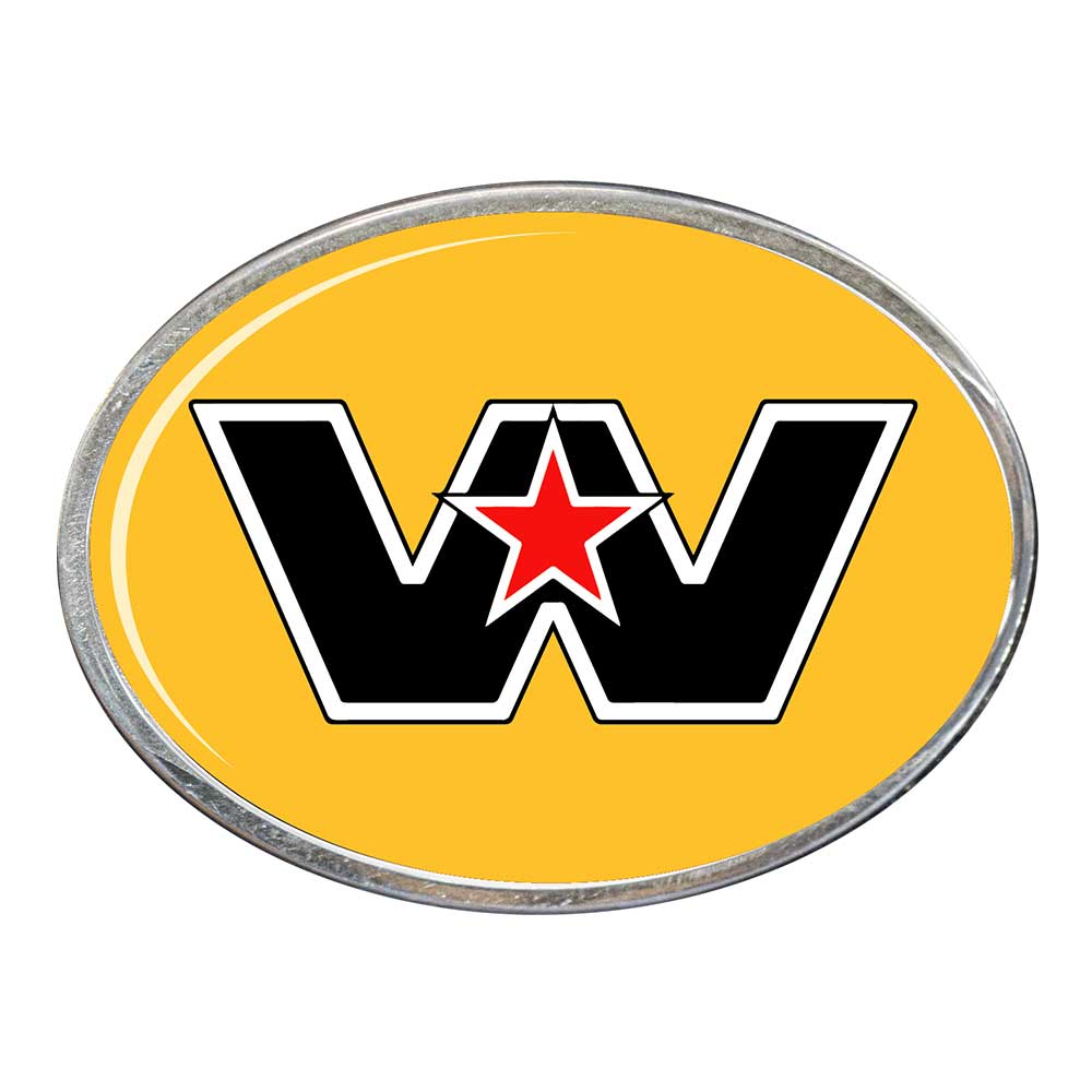 Western Star Oval Billet Aluminum with Resin Belt Buckle