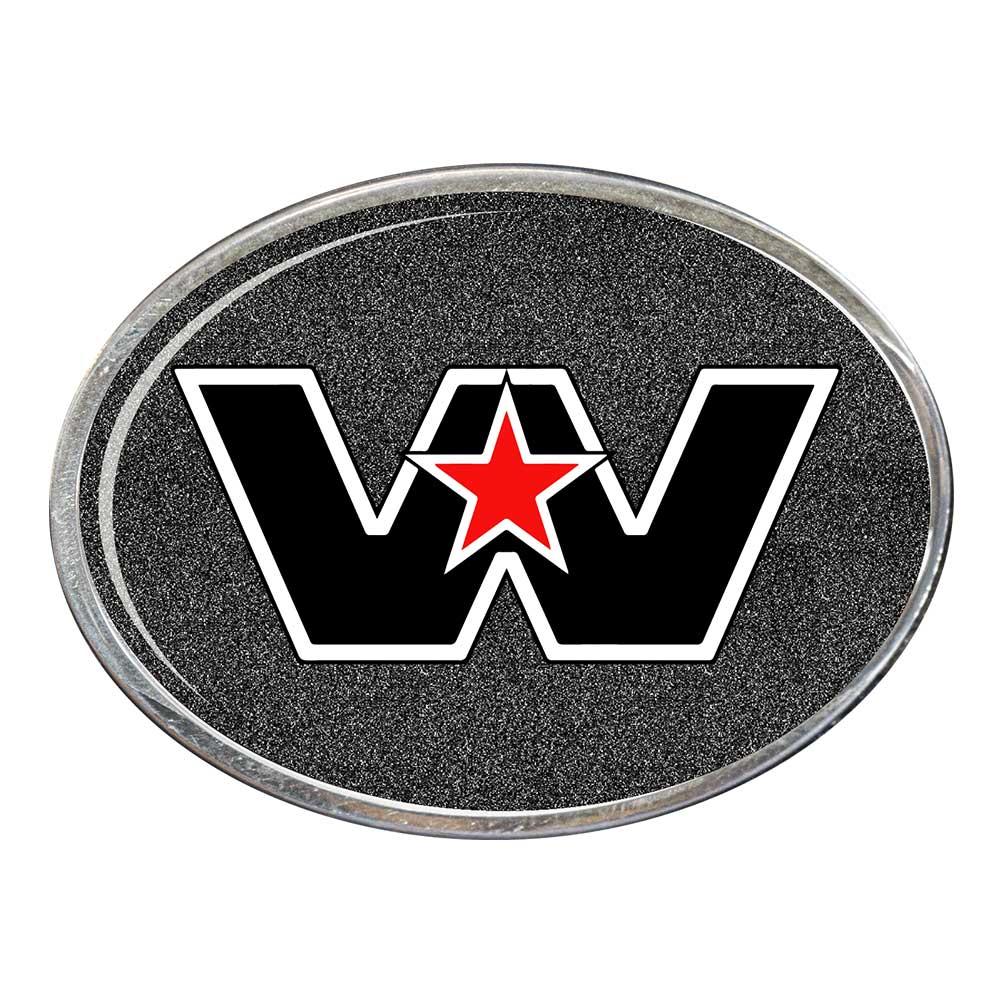 Western Star Oval Billet Aluminum with Resin Belt Buckle