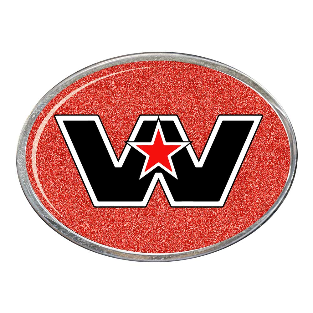 Western Star Oval Billet Aluminum with Resin Belt Buckle