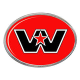 Western Star Oval Billet Aluminum with Resin Belt Buckle
