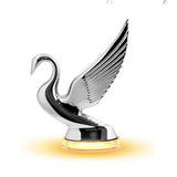 Modern Swan Hood Ornament with LED Glow Base