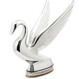 Modern Swan Hood Ornament with Blue LED with Clear Lens Glow Base
