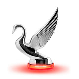 Modern Swan Hood Ornament with LED Glow Base