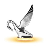 Classic Swan Hood Ornament with LED Glow Base