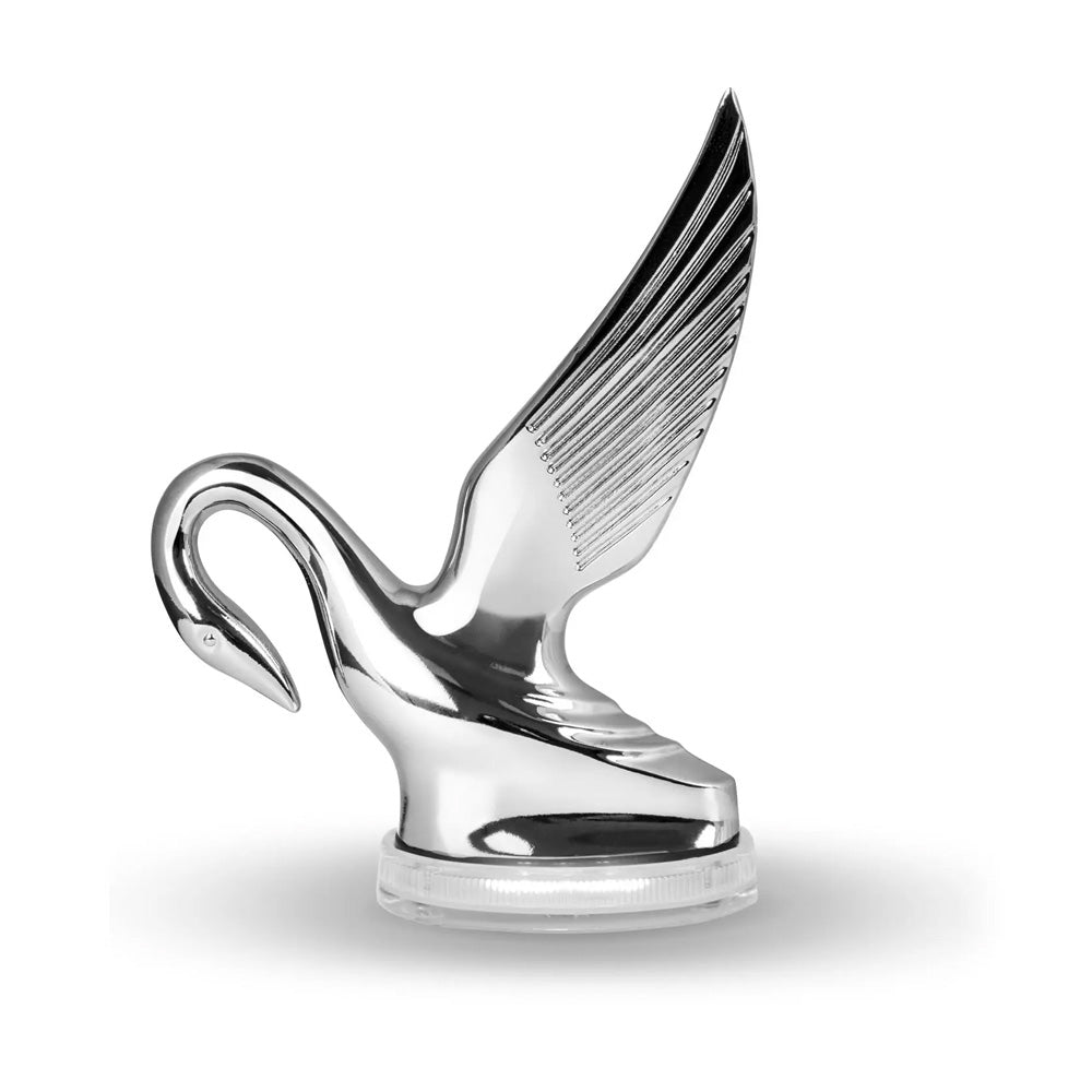 Classic Swan Hood Ornament with LED Glow Base