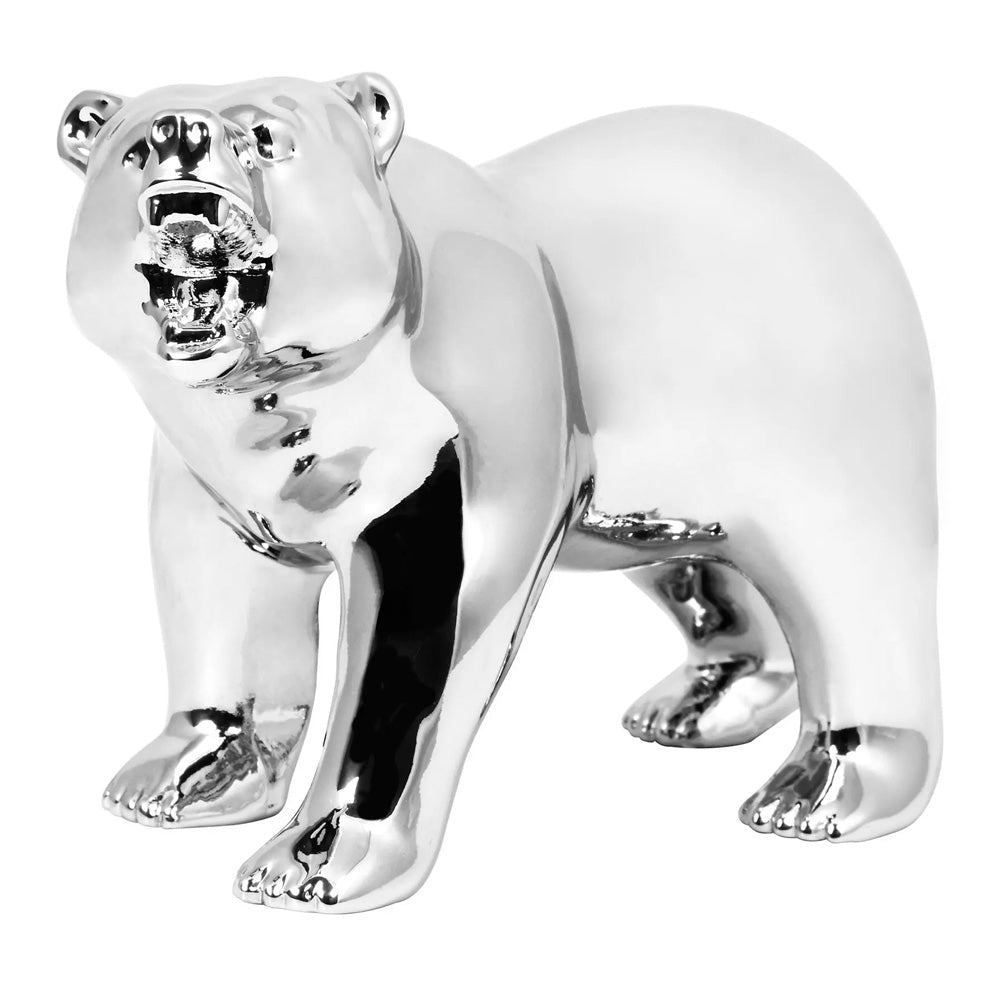 Chrome Plated Growling Bear Hood Ornament
