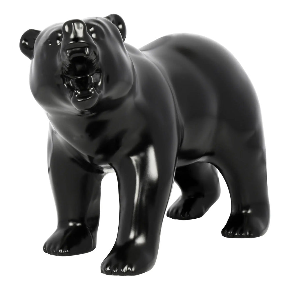 Matte Black Growling Bear Hood Ornament
