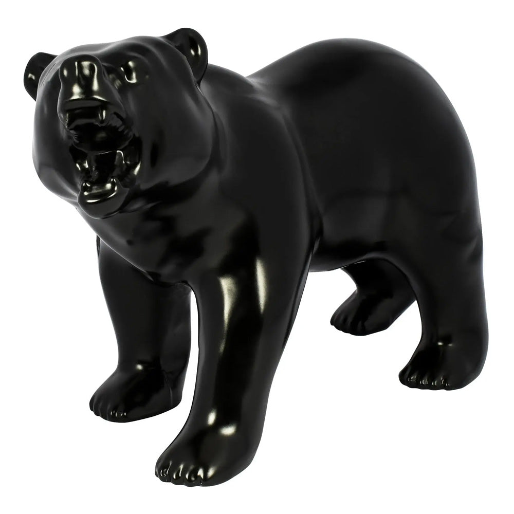 Matte Black Growling Bear Hood Ornament