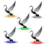 Modern Swan Hood Ornament with LED Glow Base