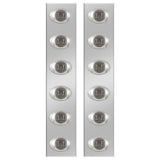 Peterbilt 13" Stainless Steel Rear Air Cleaner Panels with 6 P3 LED Lights