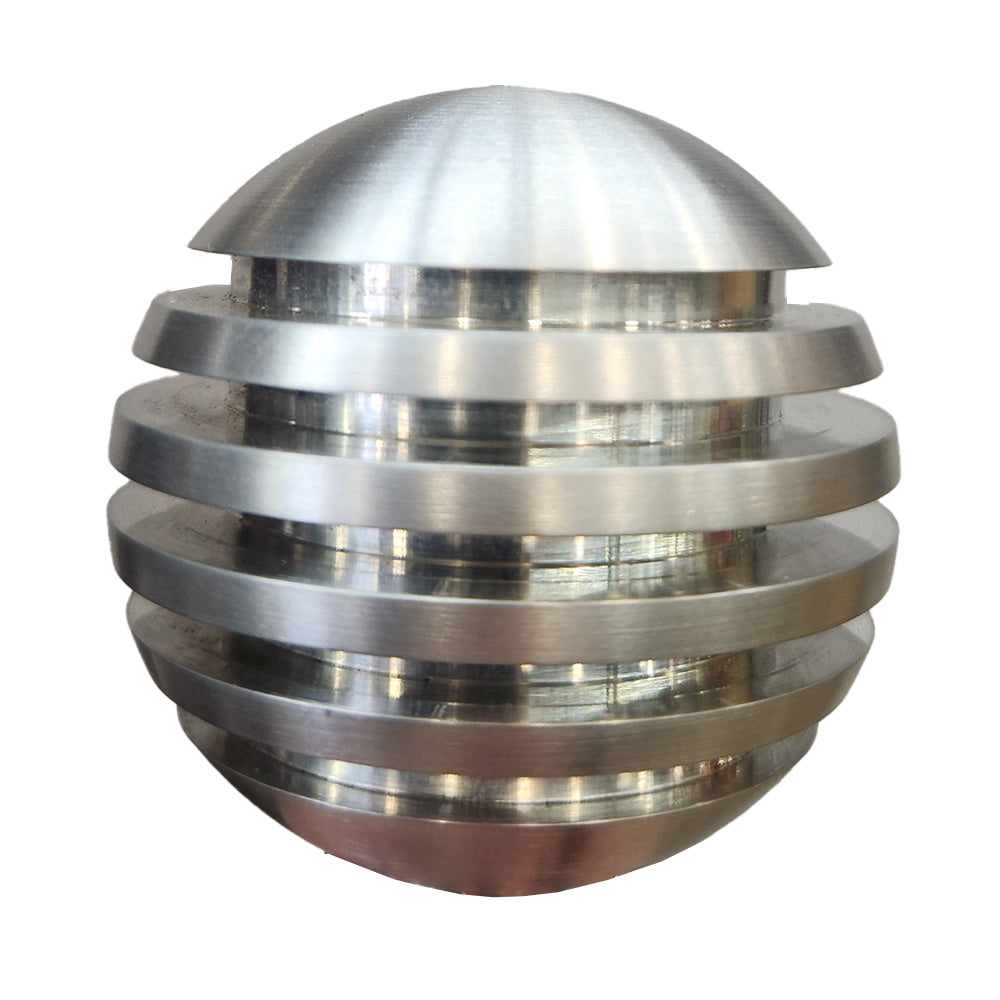 Brushed Aluminum Ring Grooved Round Shifter Knob