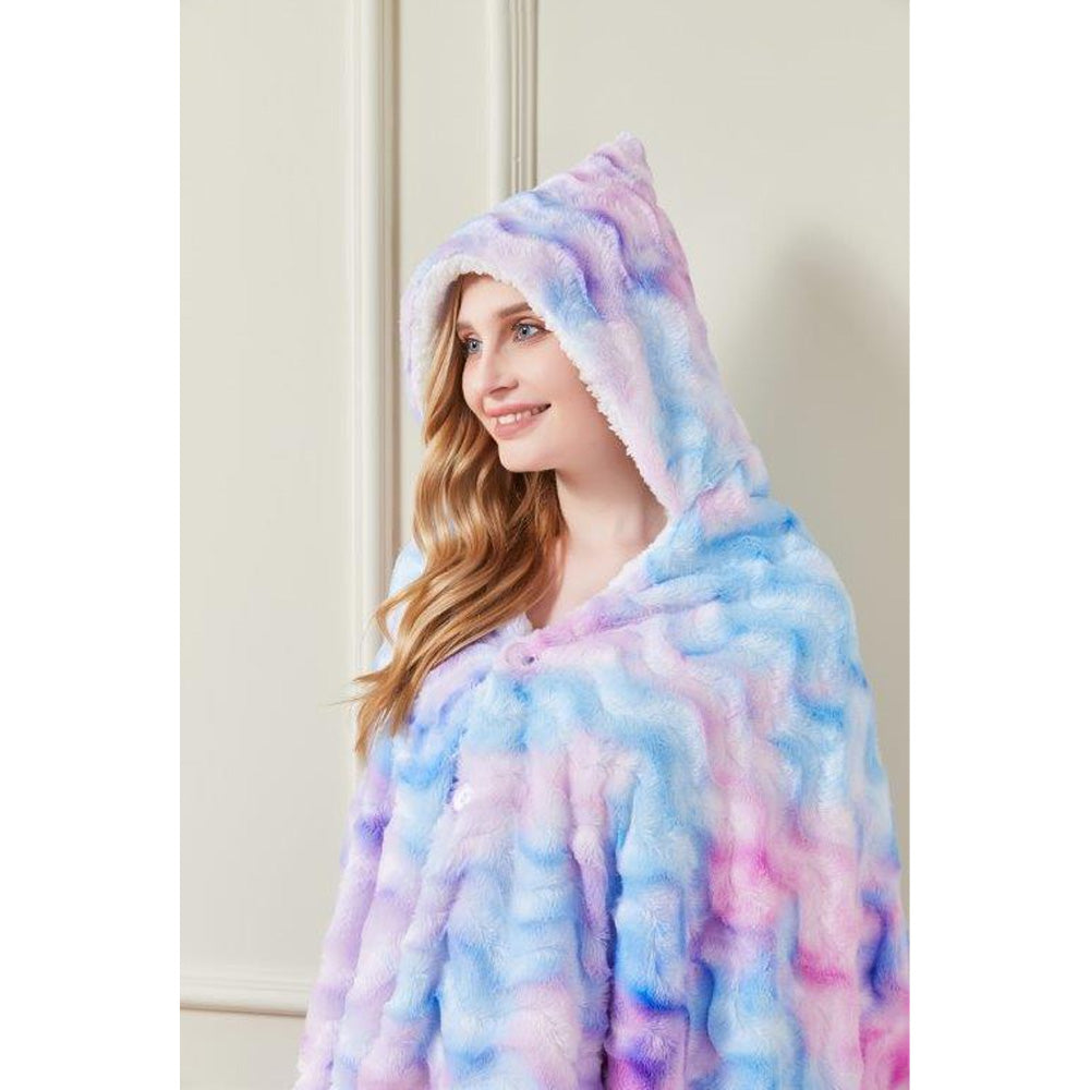 50" x 70" Hooded Sherpa Galaxy Wearable Throw
