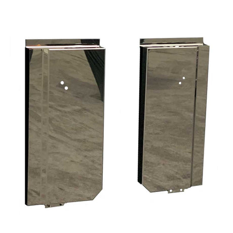 Close-up of Peterbilt 589 stainless steel cowl panels