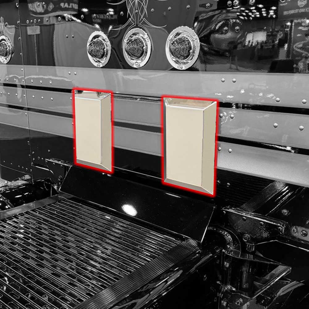 Peterbilt 589 Stainless Steel Sleeper Vent Covers - Ghost Mount