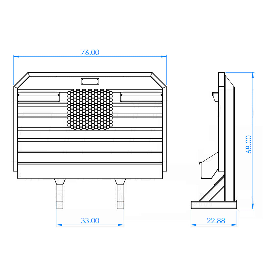 76" X 68" Cab Rack with EZ View Window, Chain Tray and Chain Holder