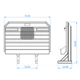76" X 68" Cab Rack with EZ View Window, Chain Tray and Chain Holder
