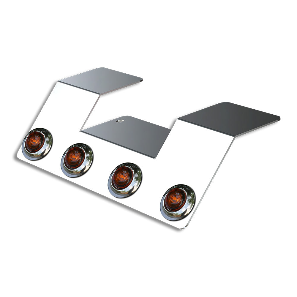 Four 3/4" Button Amber LED Light Underframe Nova Bracket