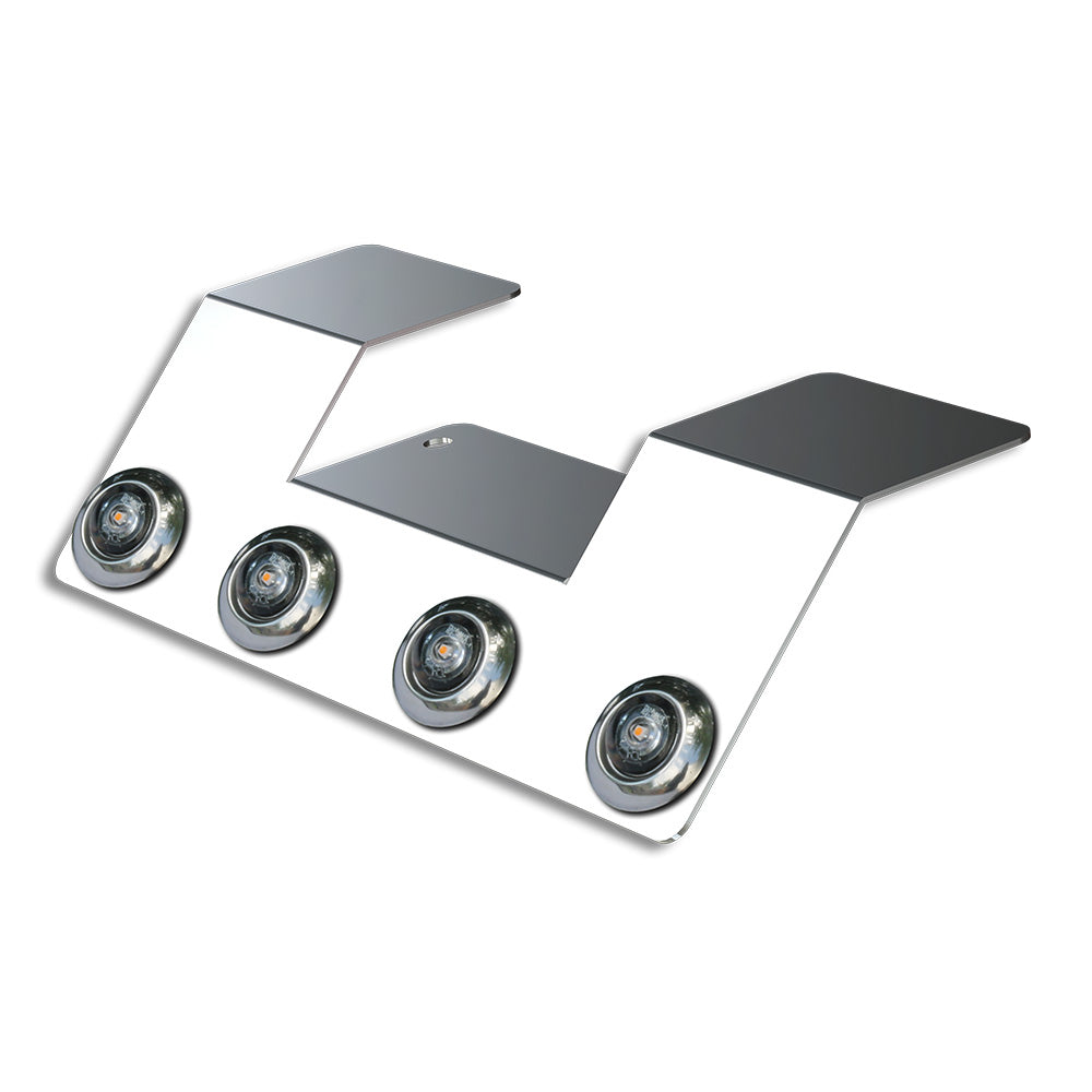 Four 3/4" Button Amber LED Light Underframe Nova Bracket