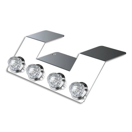 Four mini watermelon hero amber LED light underframe nova bracket, close-up