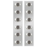 Peterbilt 15" Stainless Steel Rear Air Cleaner Panels with 6 P3 LED Lights