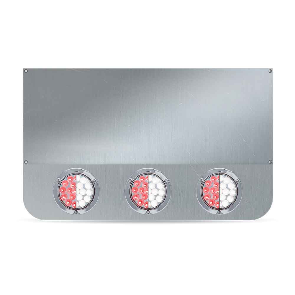 20" Drop Center Panel with Eight 4" Red/White Dual Revolution LEDS