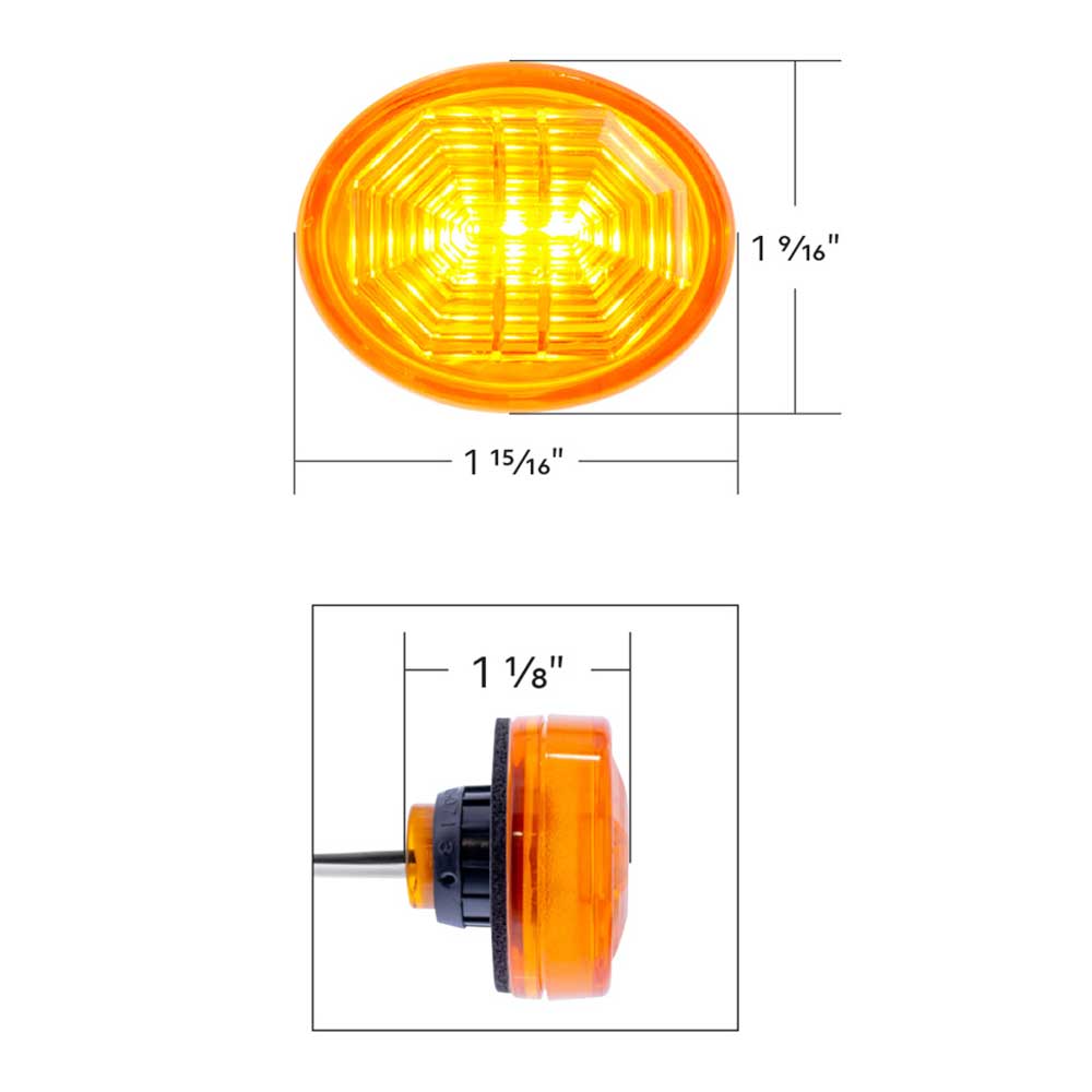 2" 3 LED Oval Marker Light with Grommet and Wiring