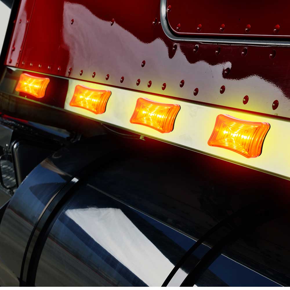 2" 3 LED Rectangle Marker Light with Grommet and Wiring