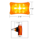 2" 3 LED Rectangle Marker Light with Grommet and Wiring