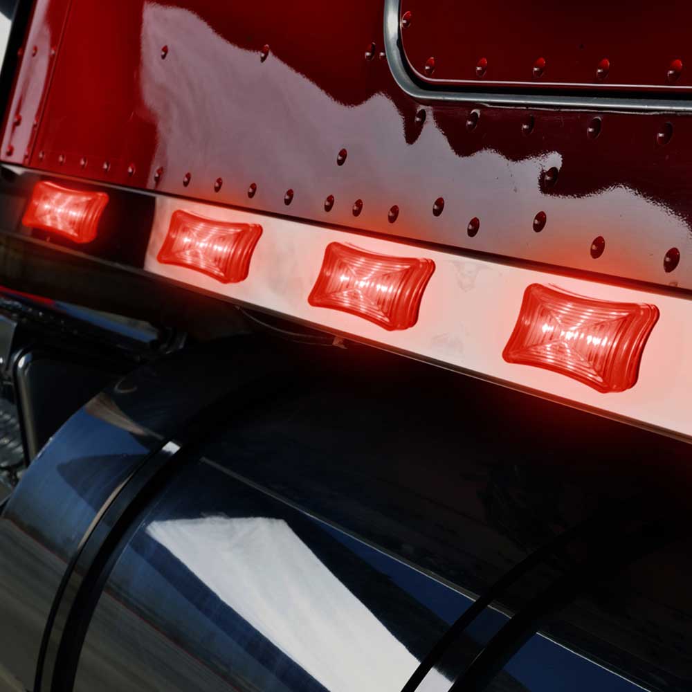 2" 3 LED Rectangle Marker Light with Grommet and Wiring