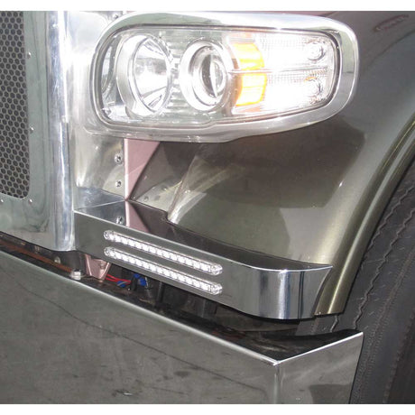 SS front blinker bars with two 12" light cutouts for 2008-24 Peterbilt 389 for semi trucks
