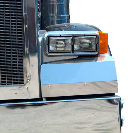 Peterbilt 378, 379 1987+ stainless steel squared end fender guards for semi trucks