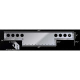 94" Stainless Steel Mitered T-bar with Eight 4" and Twenty-One 3/4" Light Holes