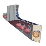 94" Mitered One-Piece Rear SS T-Bar with 34" Panel and Six 4", Two Watermelon Cutouts