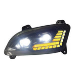 Peterbilt 579 LED Headlight with Halo Lights and Black Housing