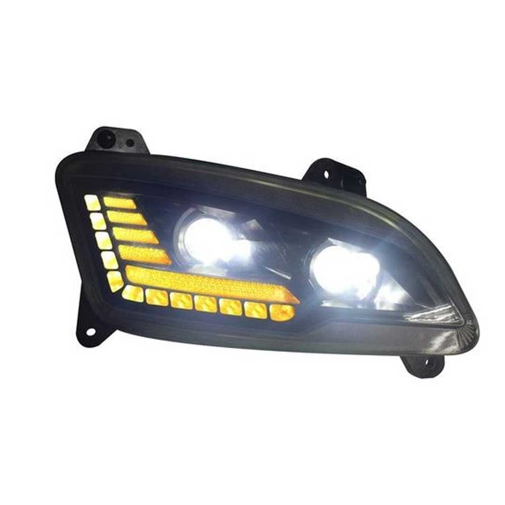 Peterbilt 579 LED Headlight with Halo Lights and Black Housing